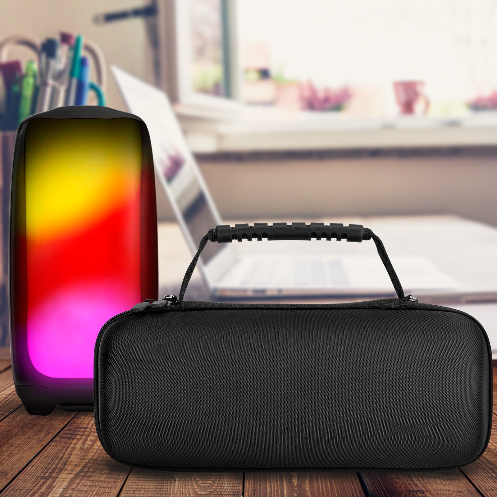 Speaker Case Compatible with JBL Pulse 5 Bluetooth Speaker Case,Replacement Hard Travel Carrying Bag with Cable Storage