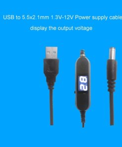 Alternative view of USB to 5.5x2.1mm 1.5V 3V 4.5V 6V 9V 12V Power Cable Adjustable Output Voltage Cable Step Up Down Converter Cord for Toy Clock