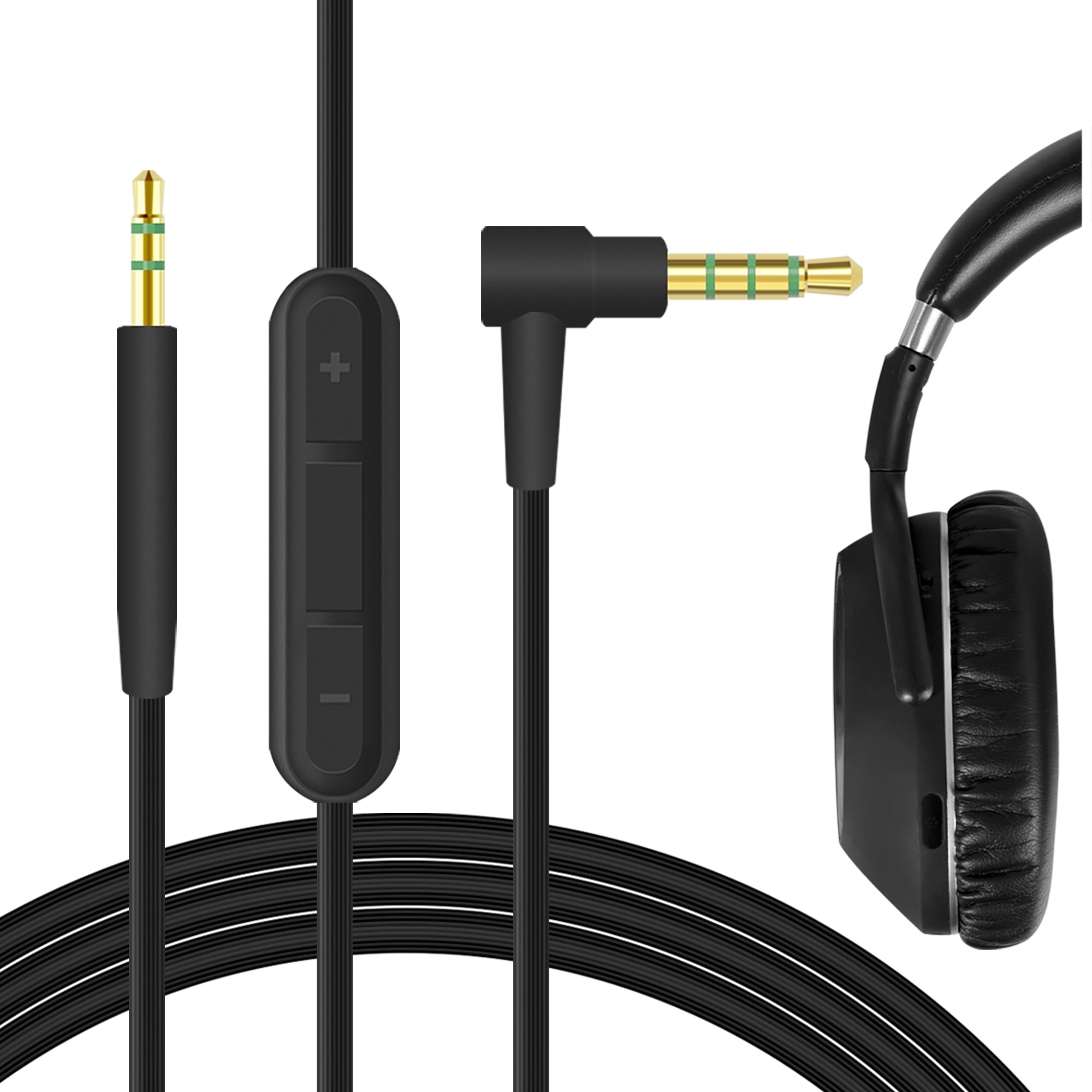 Audio Cable With Mic For Momentum 4, Sennheiser PXC 550, 550II Cable, 2.5mm Aux Stereo Cord With Microphone (4 Ft/1.2 M) Audio Cable With Mic For Momentum 4, Sennheiser PXC 550, 550II Cable, 2.5mm Aux Stereo Cord With Microphone (4 Ft/1.2 M)