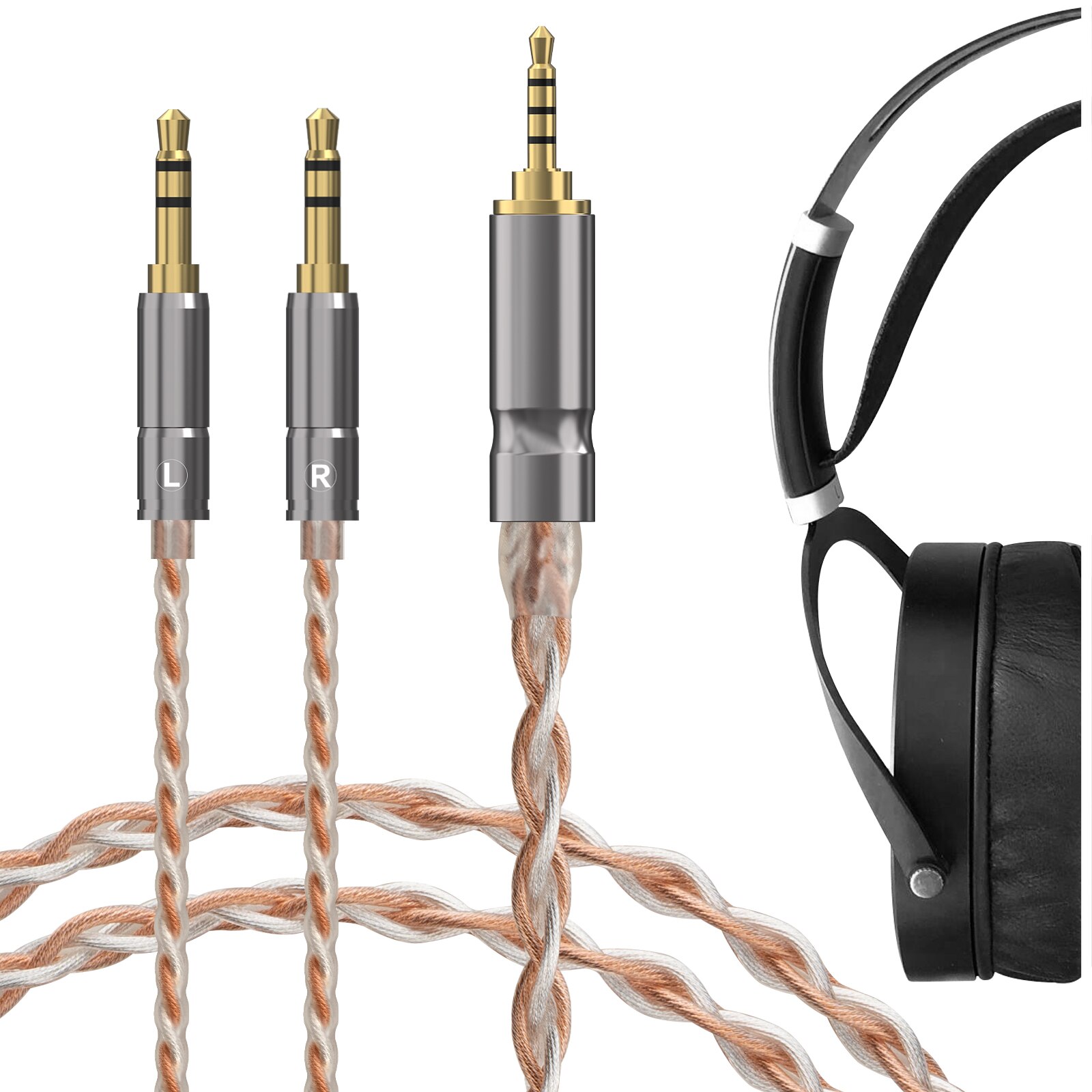 Apollo Copper Silver Mixed Balanced Audio Cable For HIFIMAN SUNDARA HE4XX 400i 2.5mm to Dual 3.5mm Replacement Headphone Apollo Copper Silver Mixed Balanced Audio Cable For HIFIMAN SUNDARA HE4XX 400i 2.5mm to Dual 3.5mm Replacement Headphone