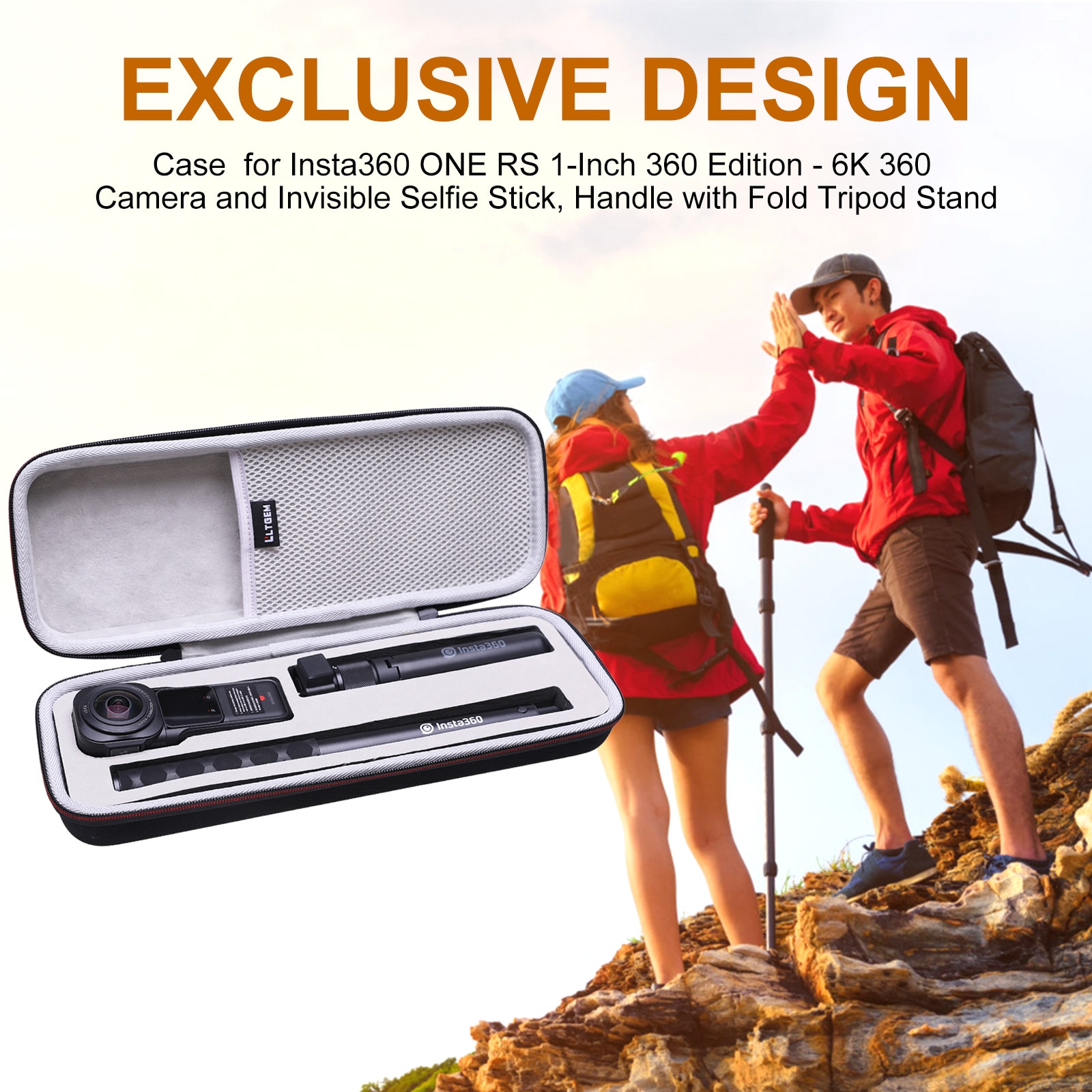 EVA Hard Case for Insta360 ONE RS 1 inch 360 Version - 6K Camera Selfie Stick, Tripod - Travel Protective Carrying Case EVA Hard Case for Insta360 ONE RS 1 inch 360 Version - 6K Camera Selfie Stick, Tripod - Travel Protective Carrying Case