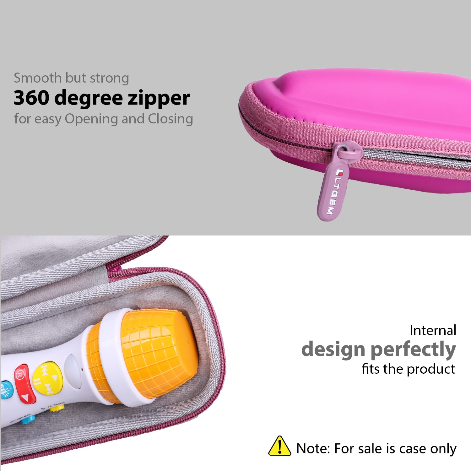 Waterproof EVA Hard Case for Kidzlane Karaoke Microphone For Kids-pink Waterproof EVA Hard Case for Kidzlane Karaoke Microphone For Kids-pink
