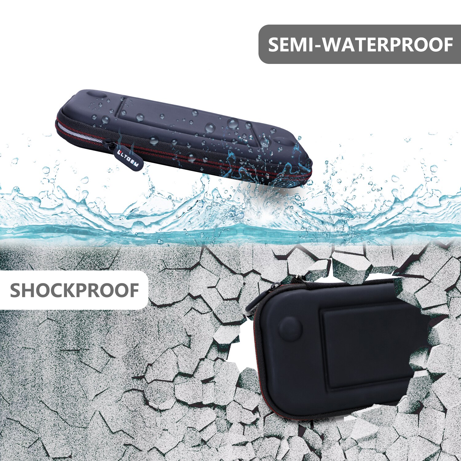Waterproof EVA Hard Case for Nintendo Switch Lite-Gray Waterproof EVA Hard Case for Nintendo Switch Lite-Gray