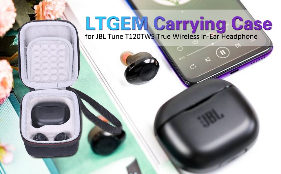 Waterproof EVA Hard Case for JBL Tune T120TWS True Wireless in-Ear Headphone Waterproof EVA Hard Case for JBL Tune T120TWS True Wireless in-Ear Headphone