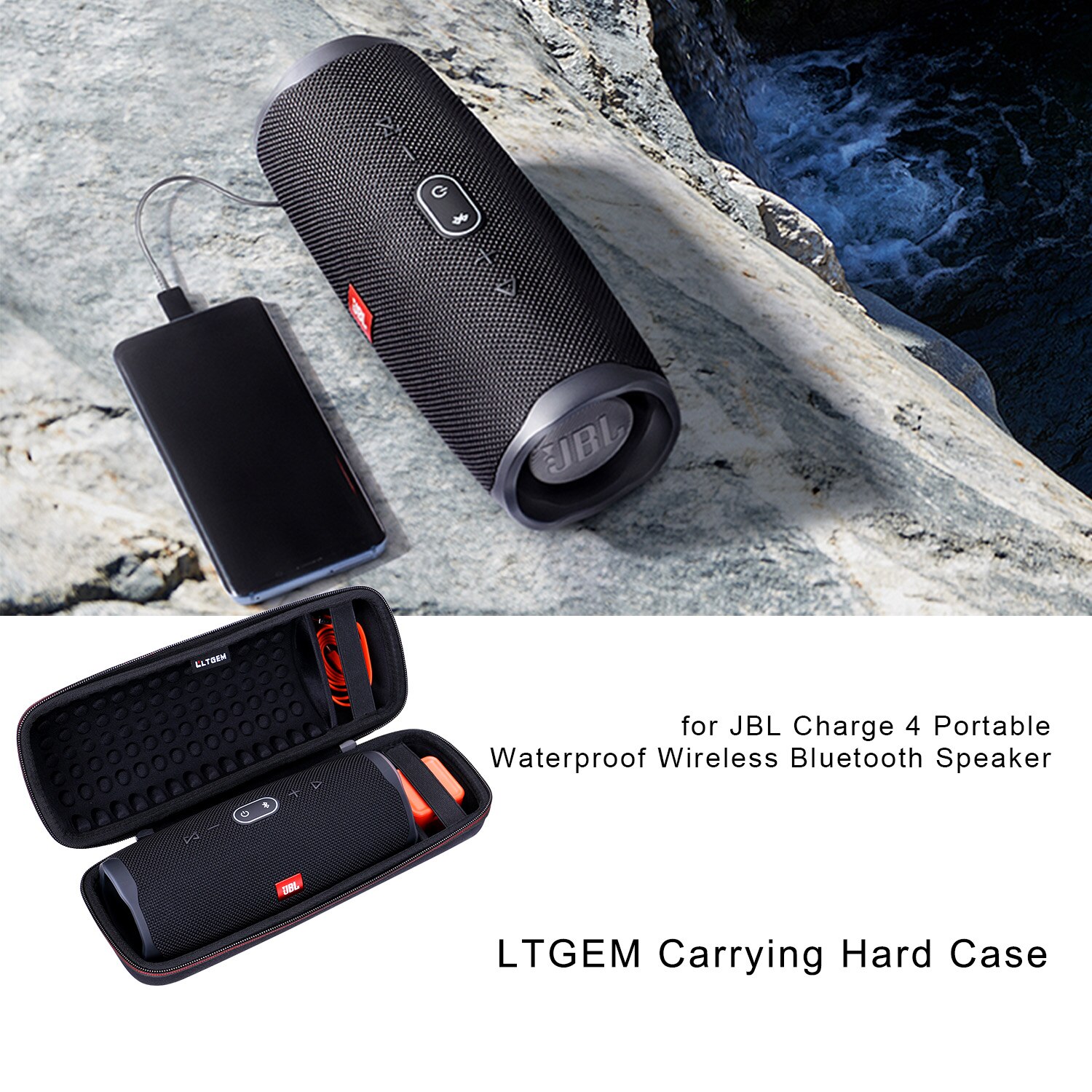 Black EVA Waterproof Carrying Hand Case For JBL Charge 4 Portable Wireless Bluetooth Speaker Black EVA Waterproof Carrying Hand Case For JBL Charge 4 Portable Wireless Bluetooth Speaker