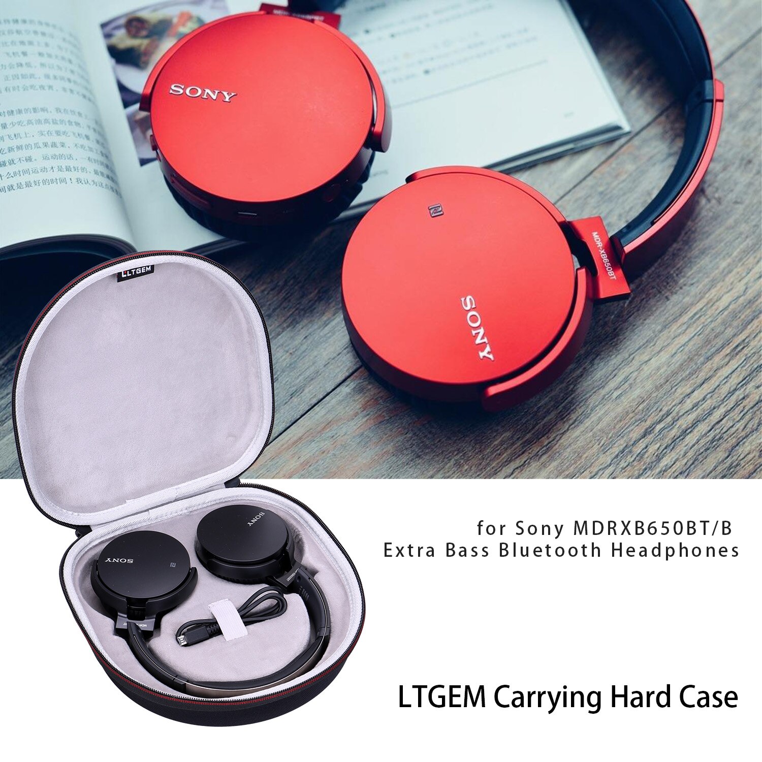 EVA Shockproof Waterproof Hard Case for Sony MDRXB650BT/B Extra Bass Bluetooth Headphones EVA Shockproof Waterproof Hard Case for Sony MDRXB650BT/B Extra Bass Bluetooth Headphones