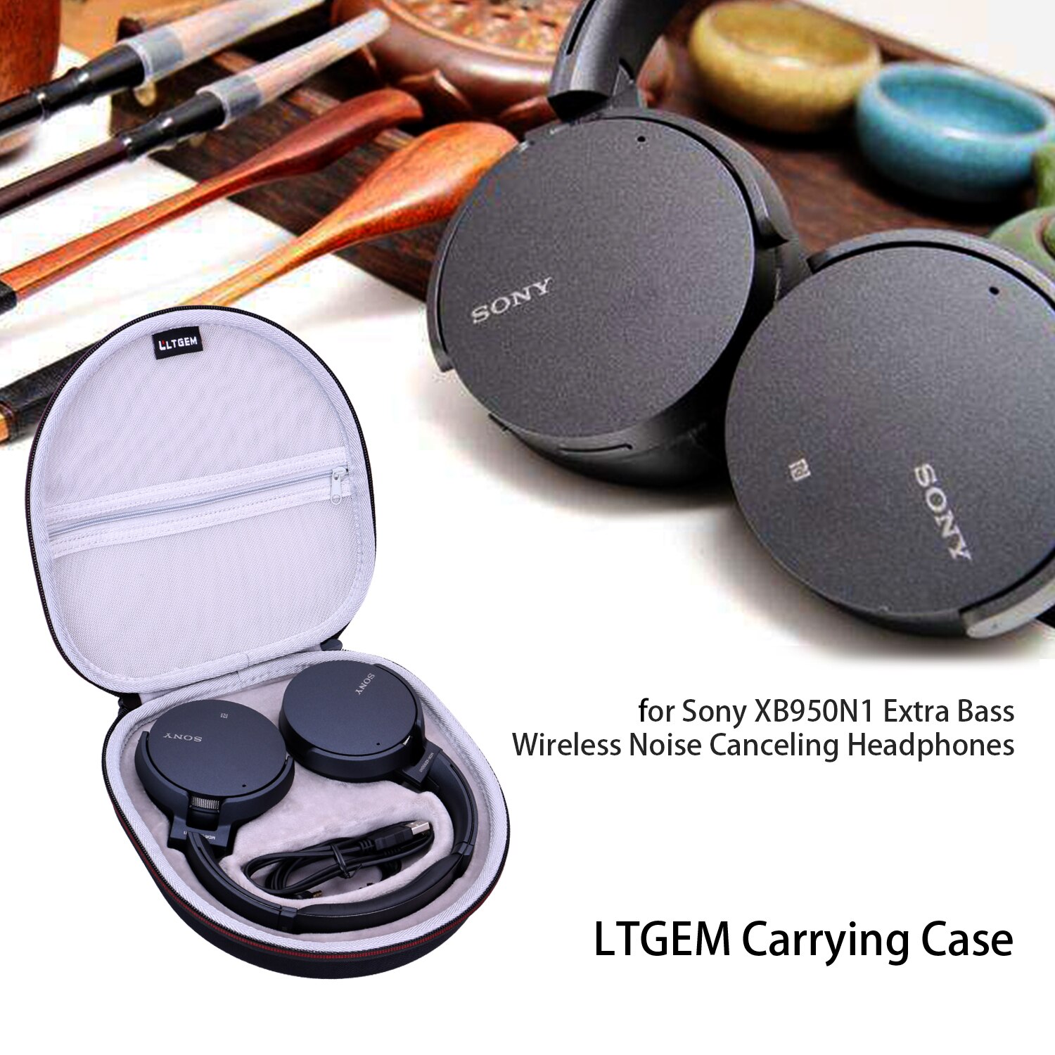 EVA Waterproof Shockproof Hard Case for Sony XB950N1 Extra Bass Wireless Noise Canceling Headphones EVA Waterproof Shockproof Hard Case for Sony XB950N1 Extra Bass Wireless Noise Canceling Headphones