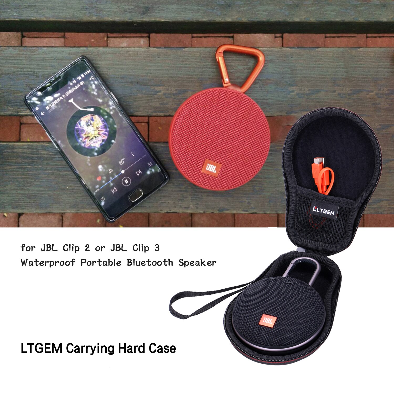 EVA Shockproof Waterproof Carrying Hard Case for JBL Clip 2 or JBL Clip 3 Waterproof Portable Bluetooth Speaker EVA Shockproof Waterproof Carrying Hard Case for JBL Clip 2 or JBL Clip 3 Waterproof Portable Bluetooth Speaker