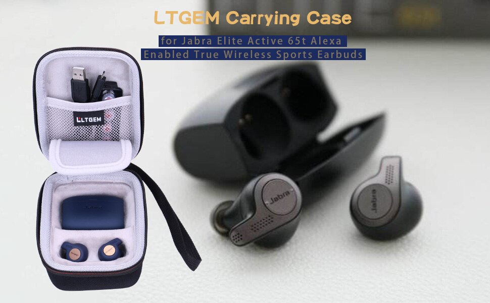 EVA Waterproof Shockproof Carrying Hard Case for Jabra Elite Active 65t Alexa Enabled True Wireless Sports Earbuds EVA Waterproof Shockproof Carrying Hard Case for Jabra Elite Active 65t Alexa Enabled True Wireless Sports Earbuds