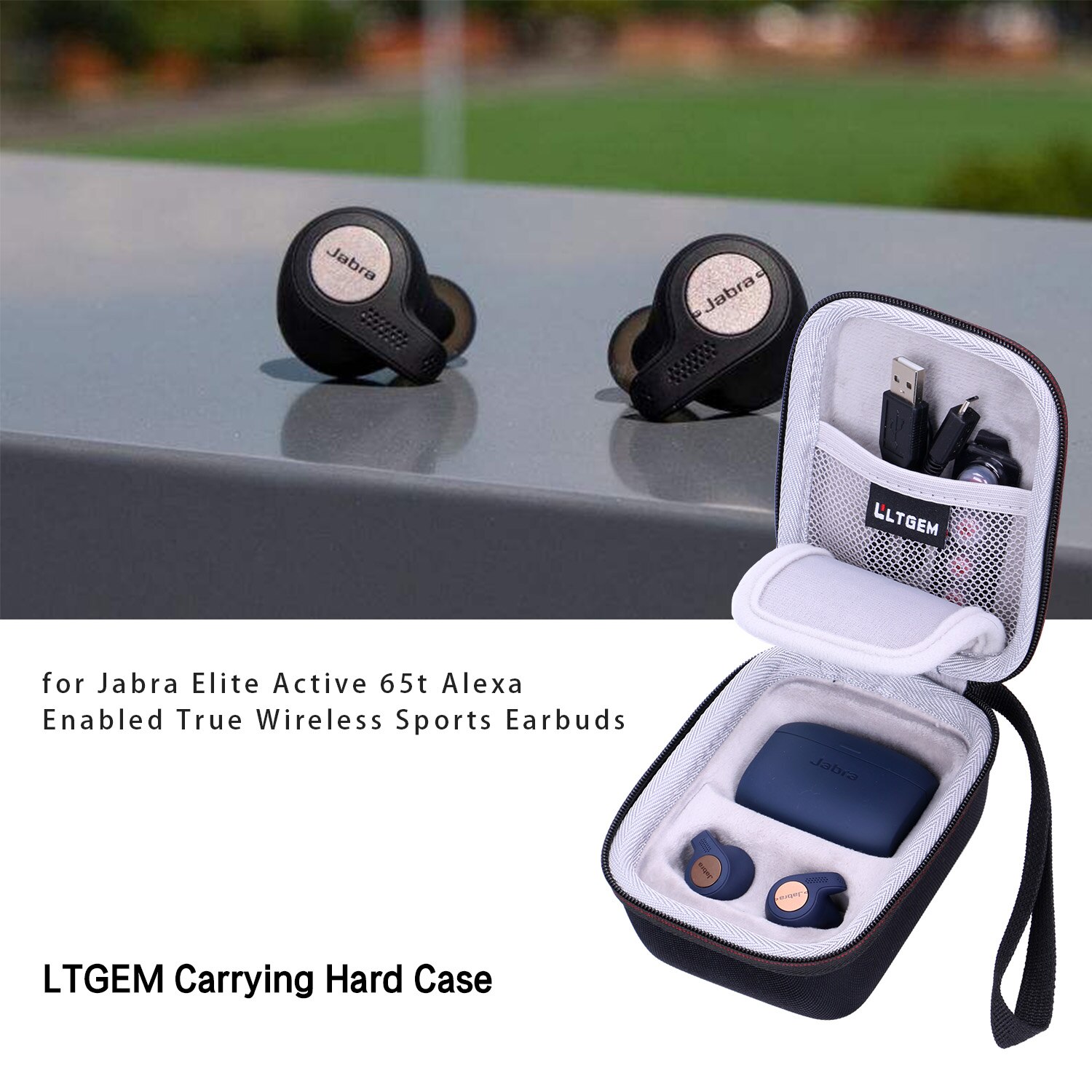 EVA Waterproof Shockproof Carrying Hard Case for Jabra Elite Active 65t Alexa Enabled True Wireless Sports Earbuds EVA Waterproof Shockproof Carrying Hard Case for Jabra Elite Active 65t Alexa Enabled True Wireless Sports Earbuds