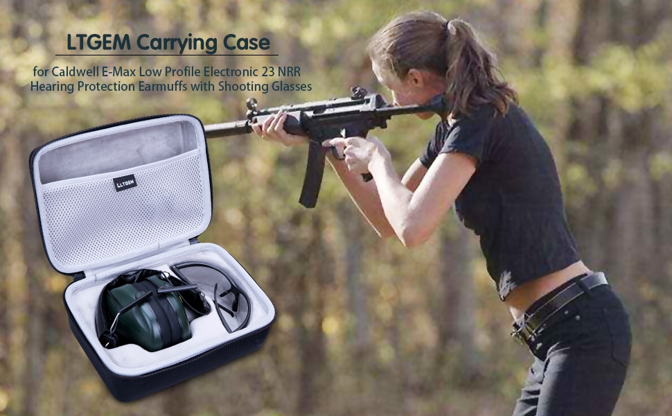 Carrying Hard Case for Caldwell E-Max Low Profile Electronic 23 NRR Hearing Protection Earmuffs With Shooting Glasses Carrying Hard Case for Caldwell E-Max Low Profile Electronic 23 NRR Hearing Protection Earmuffs With Shooting Glasses