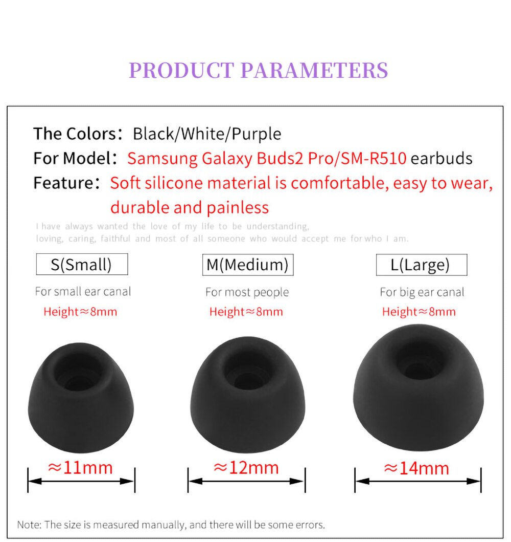 6Pcs Silicone Ear Tips for Samsung Galaxy Buds 2 Pro TWS Eartips SM-R510 Earbuds Tips Galaxy Buds2 Pro Soft Earplugs 6Pcs Silicone Ear Tips for Samsung Galaxy Buds 2 Pro TWS Eartips SM-R510 Earbuds Tips Galaxy Buds2 Pro Soft Earplugs