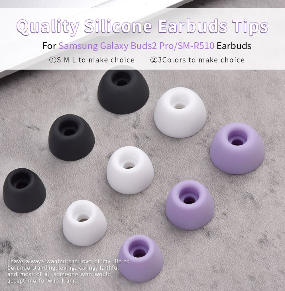 6Pcs Silicone Ear Tips for Samsung Galaxy Buds 2 Pro TWS Eartips SM-R510 Earbuds Tips Galaxy Buds2 Pro Soft Earplugs 6Pcs Silicone Ear Tips for Samsung Galaxy Buds 2 Pro TWS Eartips SM-R510 Earbuds Tips Galaxy Buds2 Pro Soft Earplugs