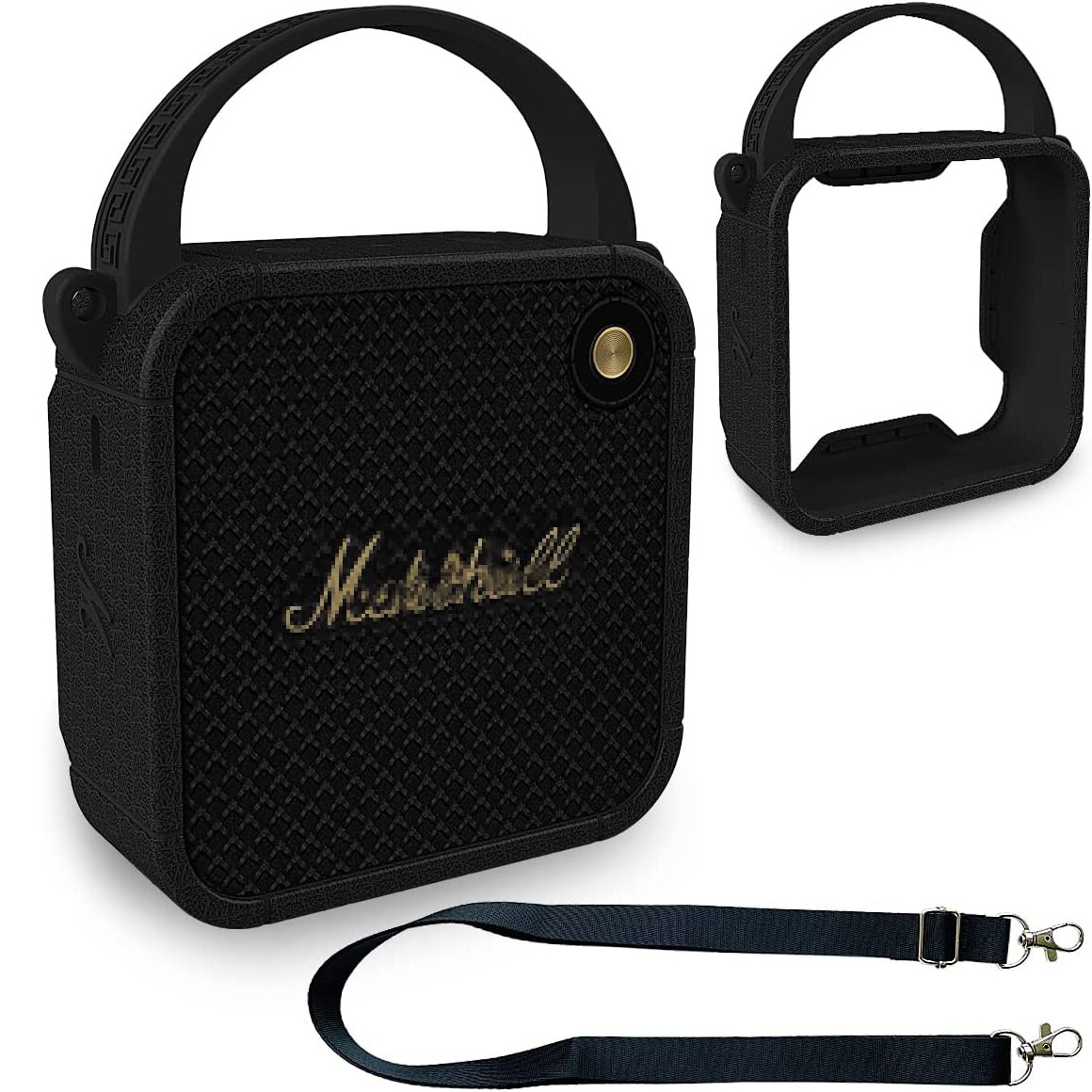 Silicone Protective Cover Case and Strap for Marshall Willen Portable Bluetooth Speaker