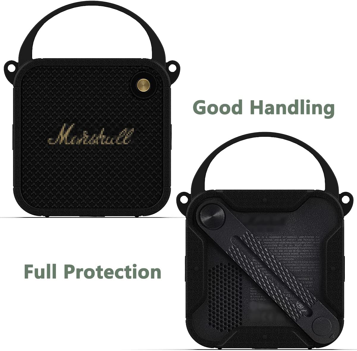 Silicone Protective Cover Case and Strap for Marshall Willen Portable Bluetooth Speaker
