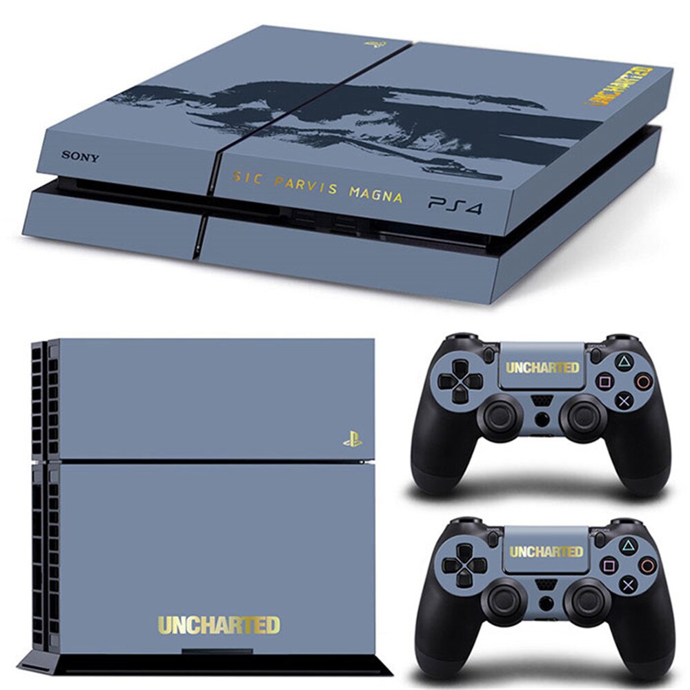 uncharted 4 new design controller vinyl skin sticker for ps4 Decal Skin Cover For PS4 Console + 2pcs Controller Protection Skins