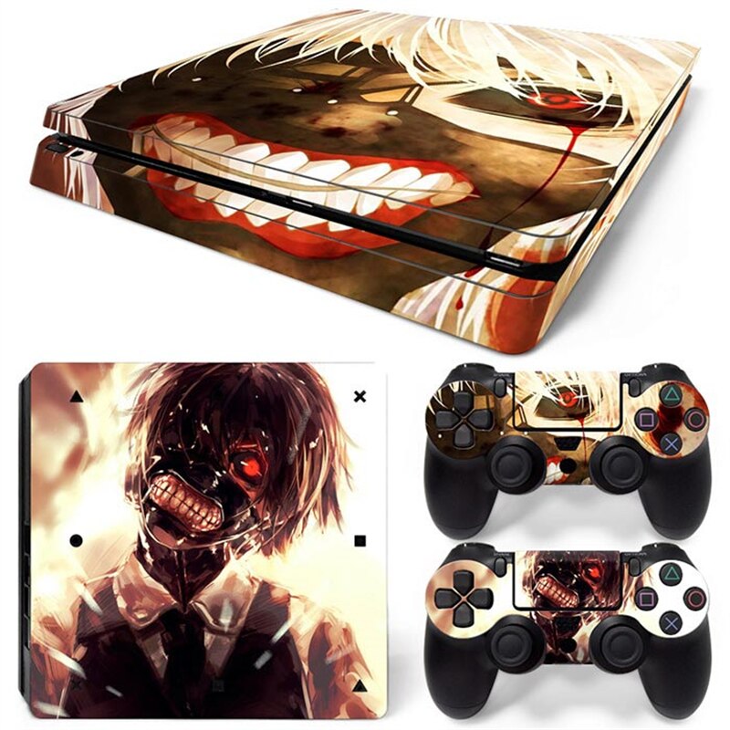 Anime 1380 PS4 Slim Skin Sticker Decal Cover for ps4 slim Console and 2 Controllers skin Vinyl slim sticker Decal