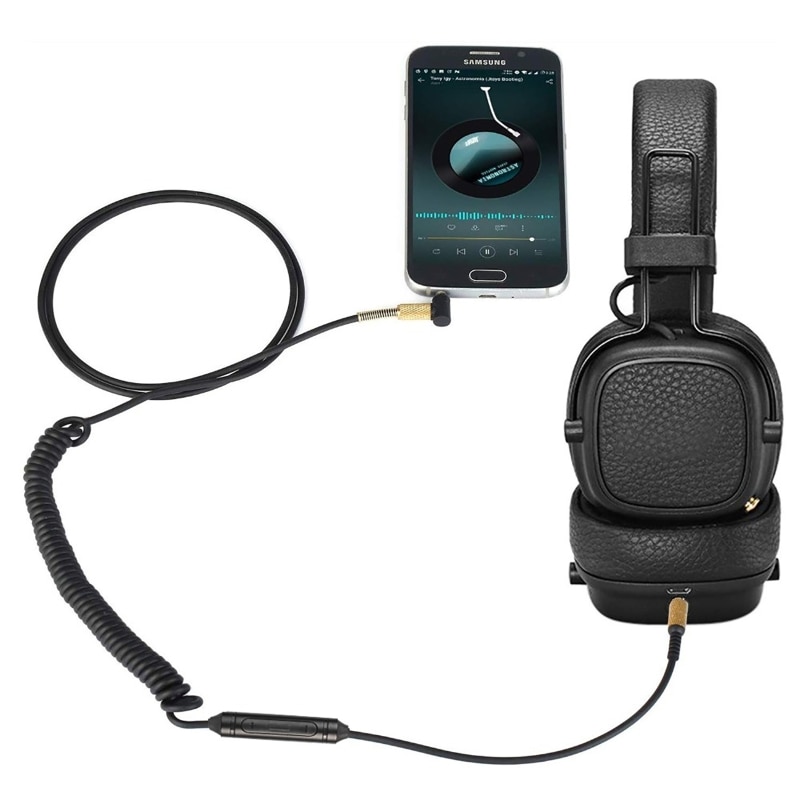 Replacement Audio Cable for Marshall Major II 2 3 Monitor MID Headphones Cord with Mic Volume Control