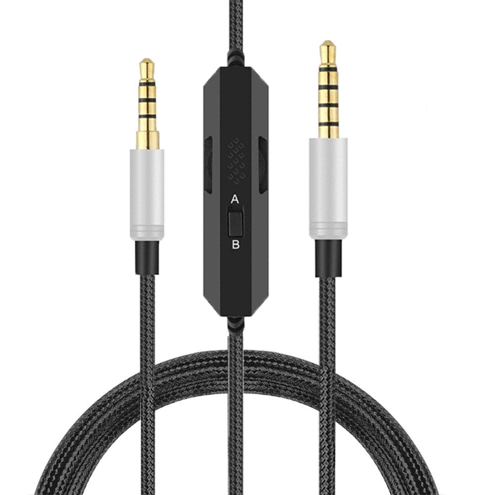 Replacement Braided Cable Extension Cord With Volume Control Inline Mute Function For Logitech Astro A10 A40 TR Headsets