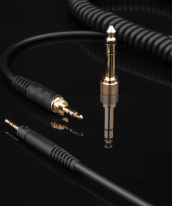 Alternative view of Spring Coiled 6.35mm Aux Cable Extension Cord KRK KNS 6400 6402 8400 8402 On-Ear Circumaural Headphones