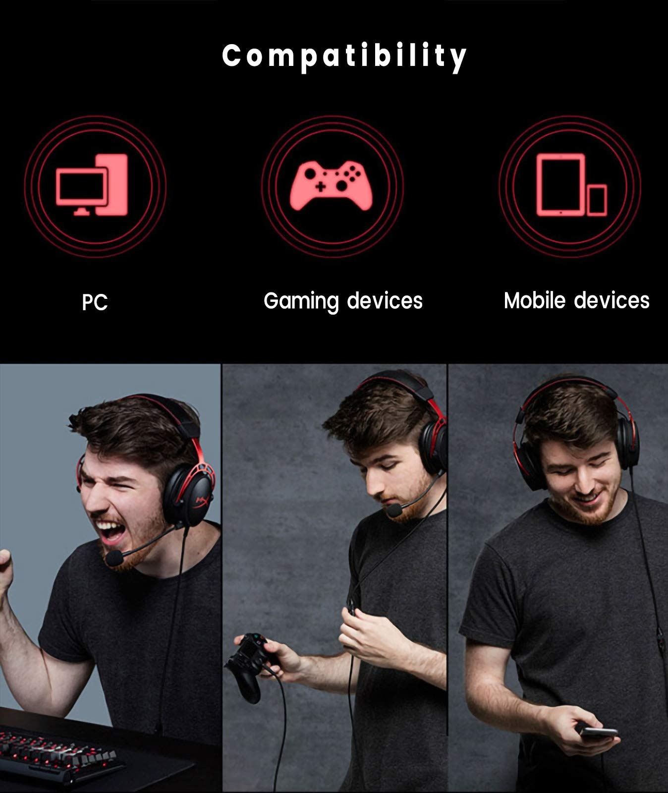 Braided Replacement Cable Extension Cord for Kinston HyperX Cloud Mix Alpha Gaming Headsets With Mute Function Volume Control Braided Replacement Cable Extension Cord for Kinston HyperX Cloud Mix Alpha Gaming Headsets With Mute Function Volume Control