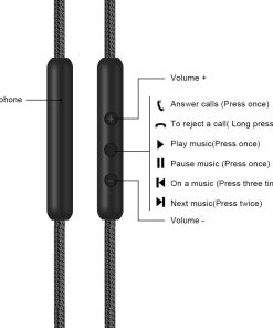 Alternative view of OFC Nylon Braided Cable Extension Cord JBL Everest Elite 300 310 310GA 700 710 710GA 750NC Headphones
