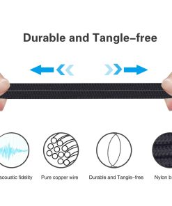 6.35mm OFC Nylon Braided Cable Extension Cord Wire AKG K490NC N90Q N700NC M2 N60 NC N60NC Wireless Headphones - Image 3