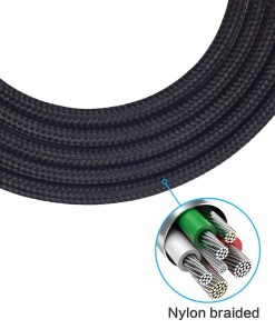 Alternative view of 6.35mm OFC Nylon Braided Cable Extension Cord Wire AKG K490NC N90Q N700NC M2 N60 NC N60NC Wireless Headphones