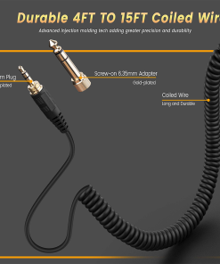 Alternative view of 6.35mm Aux Cable Cord Shure SRH940 SRH840 SRH750DJ SRH740 SRH440 Studio Monitoring Reference DJ Headphones