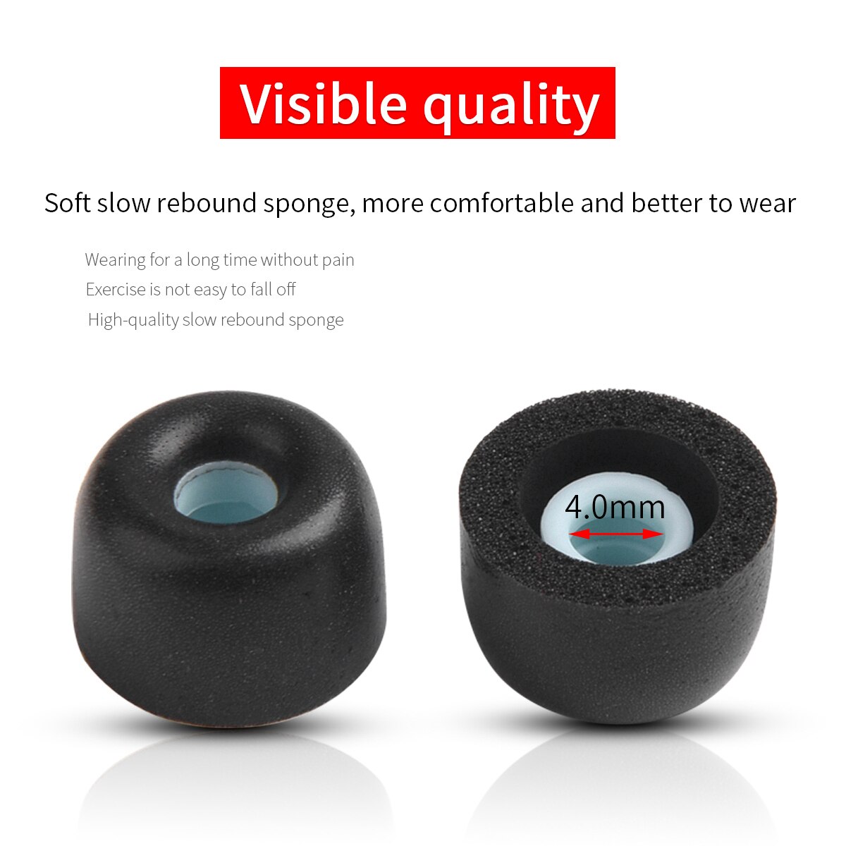 4Pcs Memory Foam Ear Tips for 1MORE EVO Earbuds Eartips Ture Wireless Earphone Tips 4-5mm 4Pcs Memory Foam Ear Tips for 1MORE EVO Earbuds Eartips Ture Wireless Earphone Tips 4-5mm