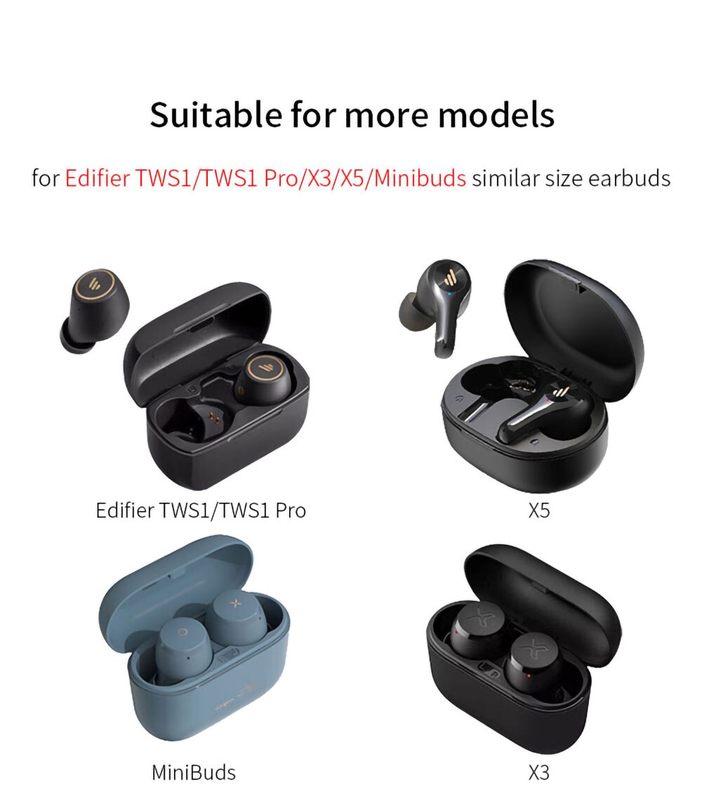 6Pcs Silicone Ear Tips for Edifier TWS1/TWS1 Pro Earbuds Eartips for X3/X5/Minibuds TWS Earphone Tips Soft Earplugs 4-5mm 6Pcs Silicone Ear Tips for Edifier TWS1/TWS1 Pro Earbuds Eartips for X3/X5/Minibuds TWS Earphone Tips Soft Earplugs 4-5mm