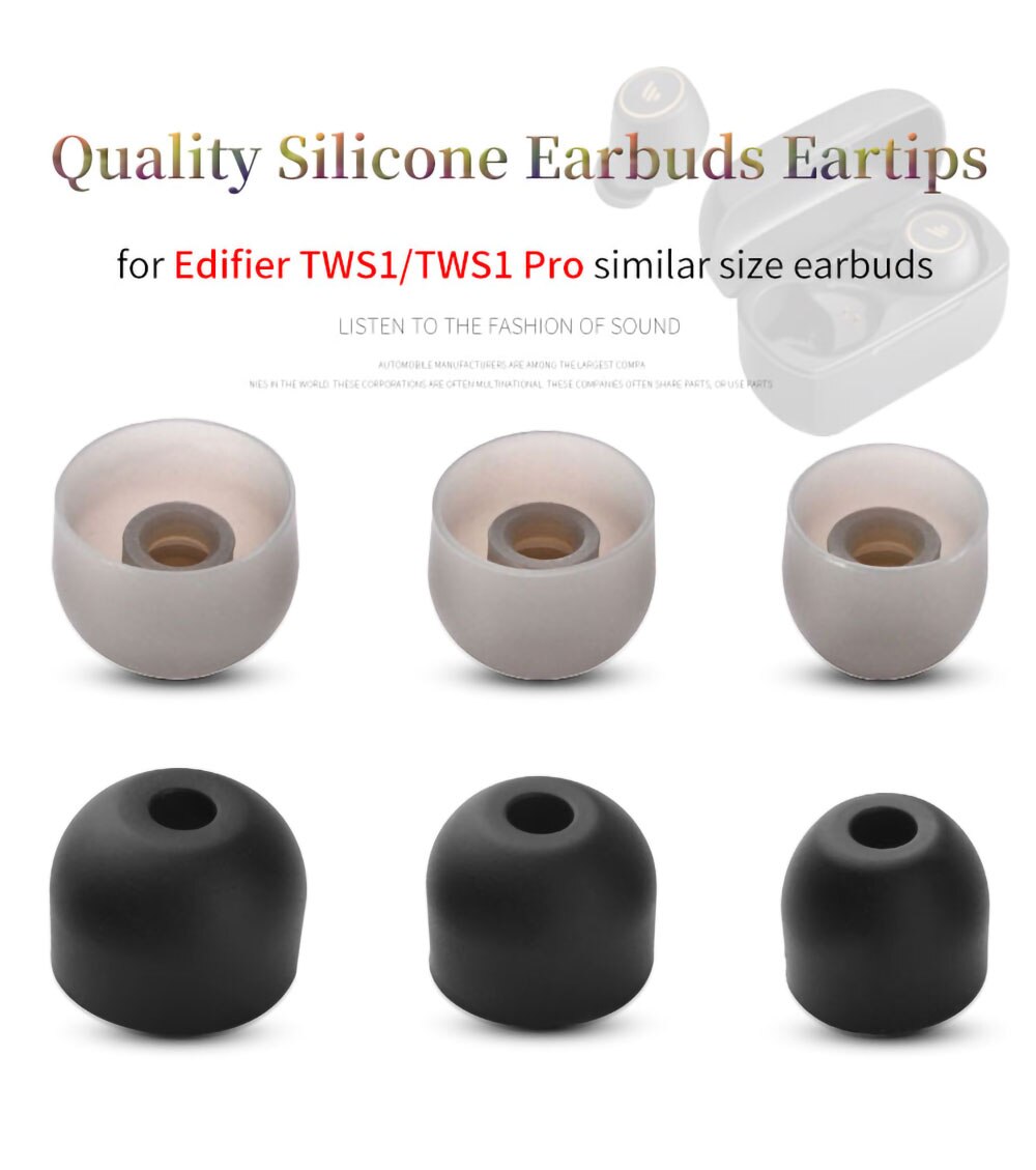 6Pcs Silicone Ear Tips for Edifier TWS1/TWS1 Pro Earbuds Eartips for X3/X5/Minibuds TWS Earphone Tips Soft Earplugs 4-5mm 6Pcs Silicone Ear Tips for Edifier TWS1/TWS1 Pro Earbuds Eartips for X3/X5/Minibuds TWS Earphone Tips Soft Earplugs 4-5mm