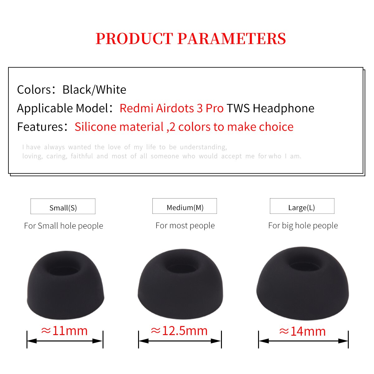 6Pcs Silicone Ear Tips for Redmi Airdots 3 Pro Earbuds Eartips Airdots3 Pro TWS Wireless Noise Reduction Tips Oval Mouth Earplug 6Pcs Silicone Ear Tips for Redmi Airdots 3 Pro Earbuds Eartips Airdots3 Pro TWS Wireless Noise Reduction Tips Oval Mouth Earplug