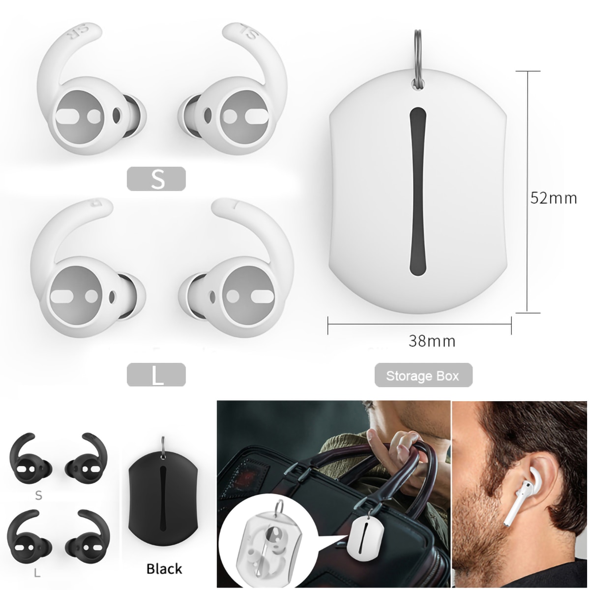 Anti-drop Silicone Ear Tips for Apple Airpods 1/2 Eartips for JBL T225TWS Earbuds for HUAWEI FreeBuds4 TWS Sports Tips Earhook Anti-drop Silicone Ear Tips for Apple Airpods 1/2 Eartips for JBL T225TWS Earbuds for HUAWEI FreeBuds4 TWS Sports Tips Earhook