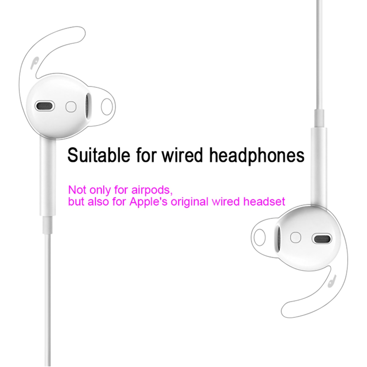 Anti-drop Silicone Ear Tips for Apple Airpods 1/2 Eartips for JBL T225TWS Earbuds for HUAWEI FreeBuds4 TWS Sports Tips Earhook Anti-drop Silicone Ear Tips for Apple Airpods 1/2 Eartips for JBL T225TWS Earbuds for HUAWEI FreeBuds4 TWS Sports Tips Earhook