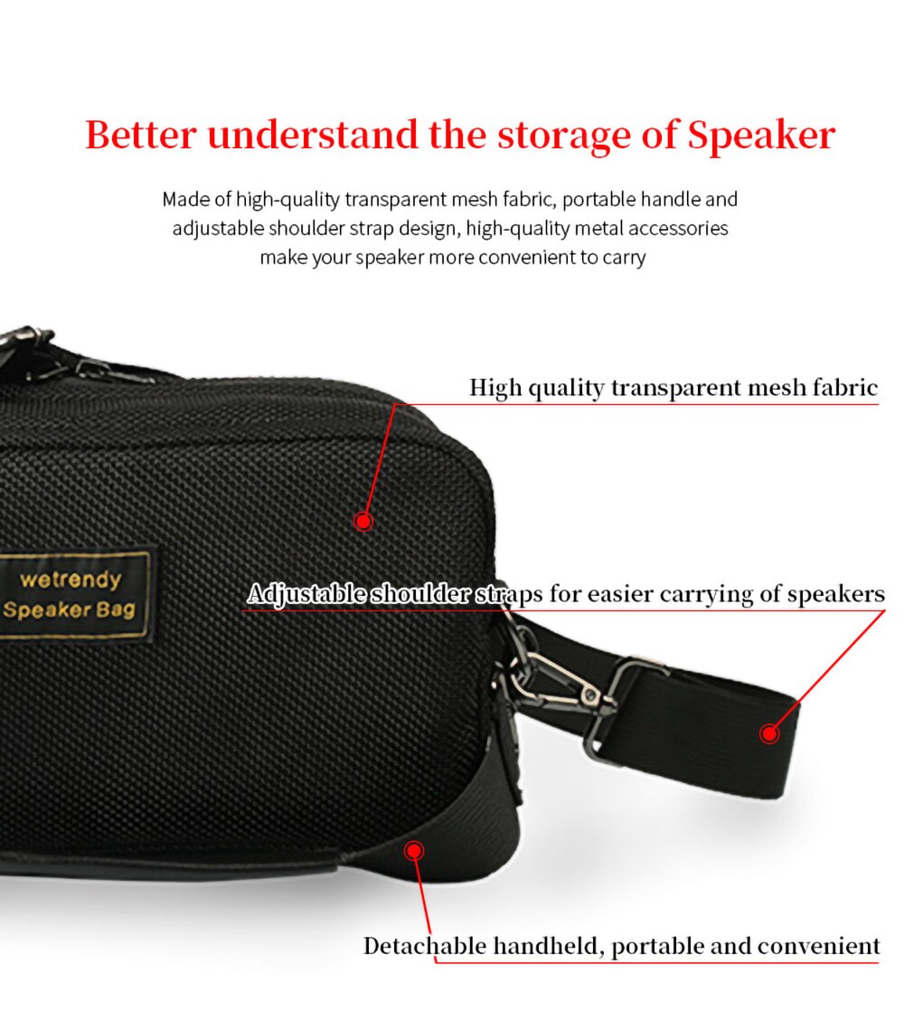 Portable Bag for Marshall Middleton Bluetooth Speaker Sound Permeable Bags Outdoors Travel Carrying Transparent Case