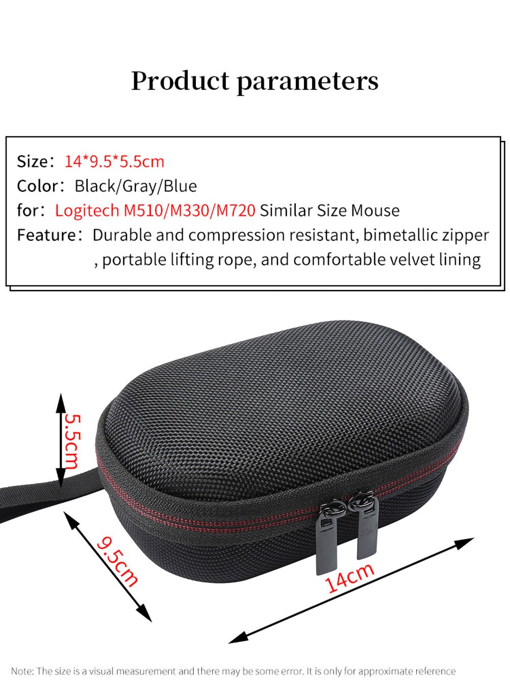 Hard EVA Storage Bags for Logitech M510 M330 M720 Wireless Mouse Portable Box for Signature M650 L Mice Travel Carrying Case