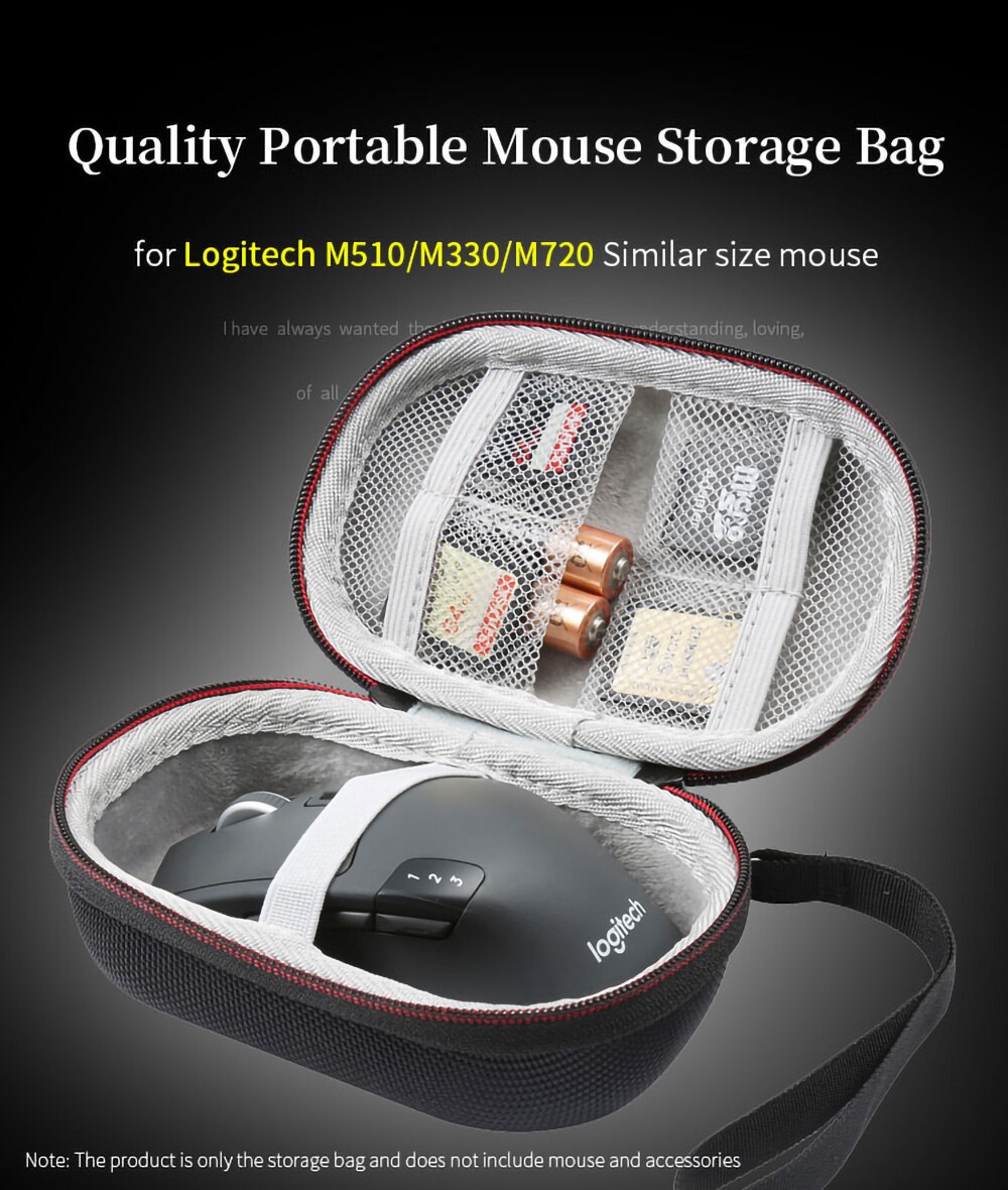 Hard EVA Storage Bags for Logitech M510 M330 M720 Wireless Mouse Portable Box for Signature M650 L Mice Travel Carrying Case