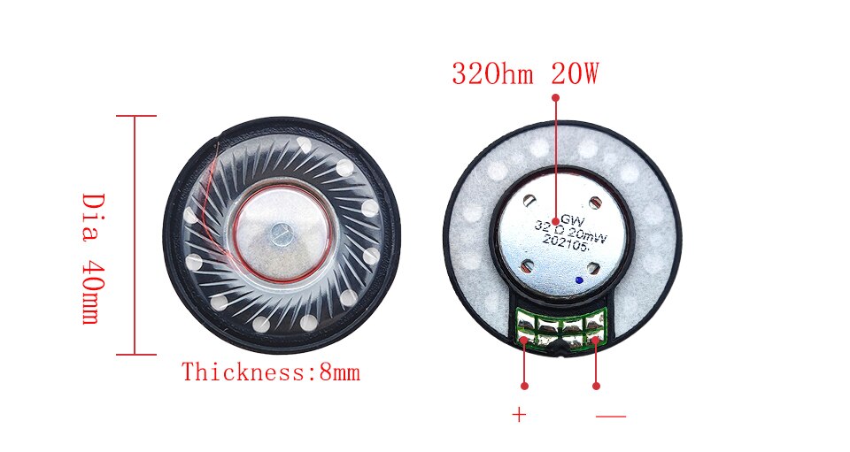 32Ohm 40mm Headphone Speaker Unit Hifi Headset Driver Replace DIY Parts For AKG BOSE QC25 Beats Sony 2pcs 32Ohm 40mm Headphone Speaker Unit Hifi Headset Driver Replace DIY Parts For AKG BOSE QC25 Beats Sony 2pcs