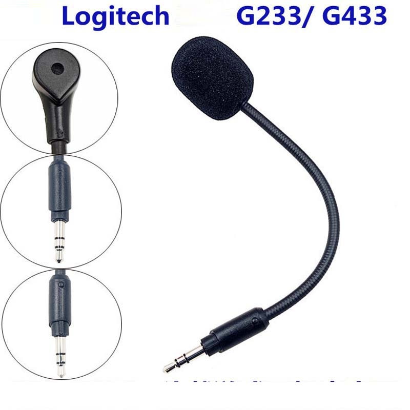 Mic Replacement for Logitech G433 / G233 Wired Gaming Headsets 3.5mm Detachable Unidirectional Game Boom Microphone