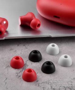 Alternative view of Ear Tips for Beats Studio Buds - Red White Black - Ear Buds Plugs 6Pcs Silicone