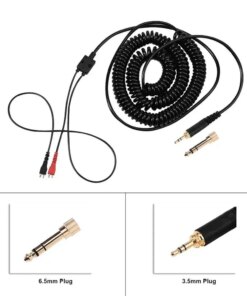 Sennheiser HD 410 414 420 424 425 SL 430 440 442 450 II / Aux 3.5mm Adapter 6.35mm Spring Coiled Audio Cable - Image 3