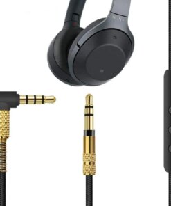 Alternative view of Sony WH-1000XM5 WH-1000XM4 WH-1000XM3 WH-1000XM2 MDR-1000X Headset 3.5 2.5 mm Audio Cable Microphone Vol Call