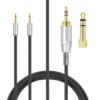 Monoprice HR-5 HR-5C Headphones OFC 6.35mm audio Braided Cable 3.5mm adapter
