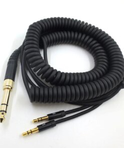 Alternative view of AH-D7100 D9200 D600 / Hifiman Sundara Ananda HE1000se HE6se Coiled Audio Cable 3.5 6.35 mm