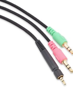 Alternative view of Sennheiser Epos Game ONE ZERO PC 373D 37X GSP 350 500 600 Headsets OFC Braided Audio Cable Splitter 2.5mm