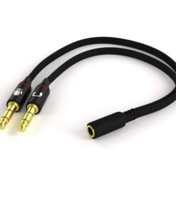Alternative view of 3.5mm 2 Dual Aux Cable Mic Audio Y Splitter for Computer Headphones PC Adapter