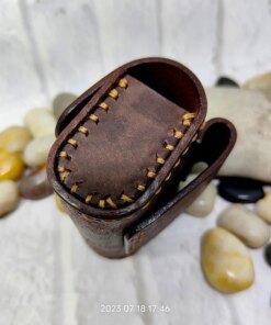 Alternative view of Leather Cowhide Case Cover Bag Apple AirPods Huawei Sony Boss Bluetooth headset Belt Bag Waist Holder