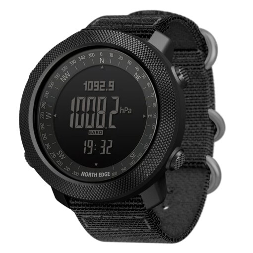 North Edge Apache 3 Black NYL Smart watch Military Clock Compass Altimeter Barometer Pedometer Waterproof 50m