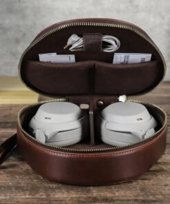 Genuine Leather Case Cover Bag for Sony WH-1000XM4 WH-1000XM5 WH-1000XM6 Headphones